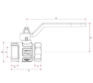 Schéma technique d’une vanne à bille