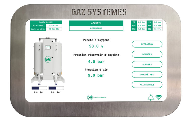 Interfaccia uomo-macchina del generatore OxyGEN